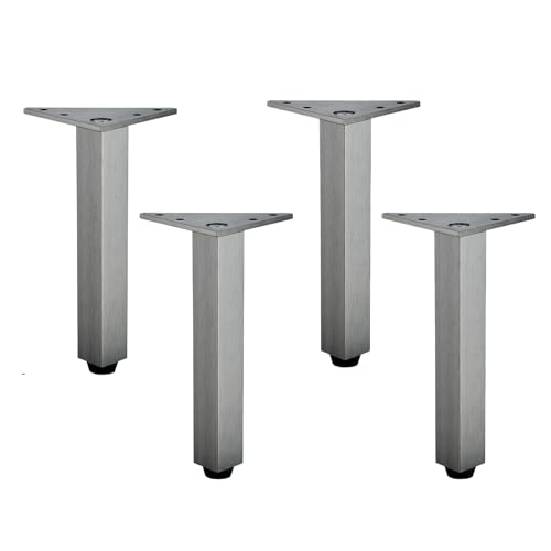 NIRNHYRUR Möbelbeine 4X Schrankbeine Möbelfüße Tischbeine Möbelbeine aus Aluminiumlegierung Höhenverstellbare Möbelfüße Bein for Schreibtisch Sofa(Gray,30cm) von NIRNHYRUR