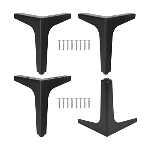 NIRNHYRUR Möbelbeine 4er-Set Möbelbeine, Moderne Metall-Dreiecks-Sofabeine, Robuste DIY-Ersatzmöbelfüße(Black,5" (13cm)) von NIRNHYRUR