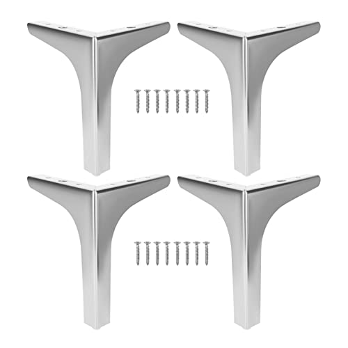 NIRNHYRUR Möbelbeine 4er-Set Möbelbeine, Moderne Metall-Dreiecks-Sofabeine, Robuste DIY-Ersatzmöbelfüße(Silver,5" (13cm)) von NIRNHYRUR