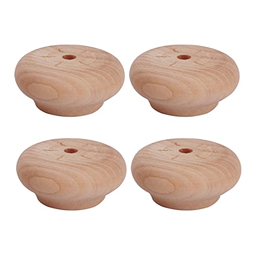 NIRNHYRUR Möbelbeine Ersatzmöbelbeine, 4 x Möbelbeine aus Holz, runde Brötchen-Möbelfüße, Sofa-, Schrank- und Couchbeine(A,Diameter 42mm) von NIRNHYRUR