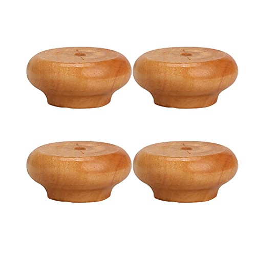 NIRNHYRUR Möbelbeine Ersatzmöbelbeine, 4 x Möbelbeine aus Holz, runde Brötchen-Möbelfüße, Sofa-, Schrank- und Couchbeine(B,Diameter 42mm) von NIRNHYRUR