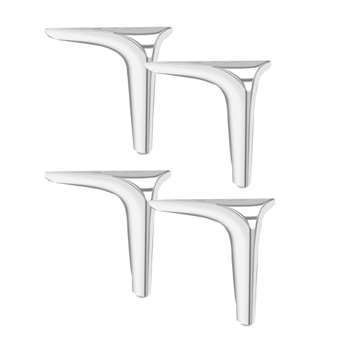 NIRNHYRUR Möbelbeine Möbelbeine aus Metall, Sofabeine, Moderne dreieckige Möbelfüße aus Metall, DIY-Ersatz for Sofa, Couch, Stuhl(Bright Silver,10cm) von NIRNHYRUR