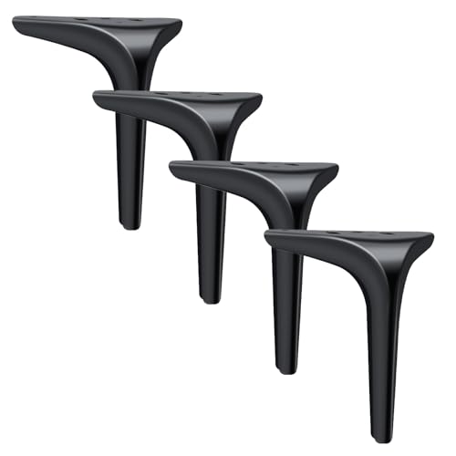 NIRNHYRUR Möbelbeine Möbelbeine aus Metall, Sofabeine, Moderne dreieckige Möbelfüße aus Metall, DIY-Ersatz for Sofa, Couch, Stuhl(Matte Black,15cm) von NIRNHYRUR