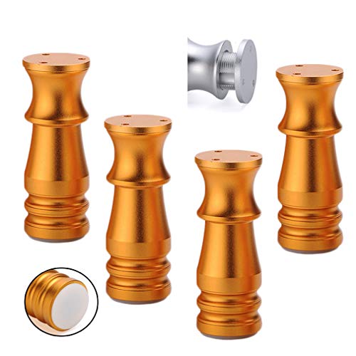 NIRNHYRUR Möbelbeine Möbelbeine aus Metall, Sofabeine aus Aluminiumlegierung, höhenverstellbare Tischbeine, Couchtischbeine for Fernsehschränke(Gold,10cm/3.9in) von NIRNHYRUR