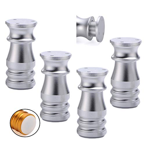 NIRNHYRUR Möbelbeine Möbelbeine aus Metall, Sofabeine aus Aluminiumlegierung, höhenverstellbare Tischbeine, Couchtischbeine for Fernsehschränke(Silver,15cm/5.9in) von NIRNHYRUR