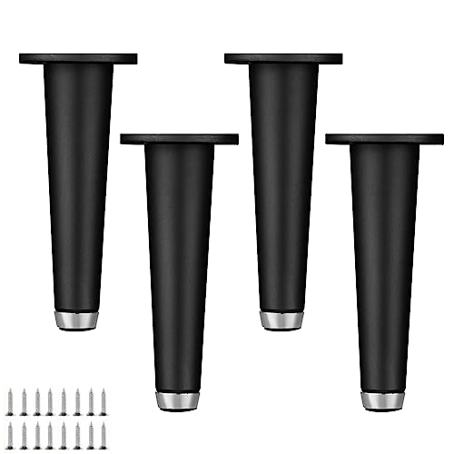 NIRNHYRUR Möbelbeine Schrankbeine, Möbelbeine, verstellbare Küchentischbeine, Sofafüße aus Metall, Stützbeine aus Aluminiumlegierung, 4er-Pack, Grau(Black,18cm(7.1in)) von NIRNHYRUR