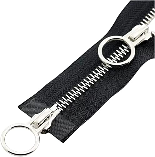 NIRNHYRUR Reißverschlüsse 1pc 5# Doppelschieber Offener Auto Lock Metallreißverschluss for Mantel, Daunenjacken,(Black,70cm) von NIRNHYRUR