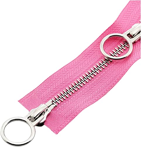 NIRNHYRUR Reißverschlüsse 1pc 5# Doppelschieber Offener Auto Lock Metallreißverschluss for Mantel, Daunenjacken,(Pink,70cm) von NIRNHYRUR
