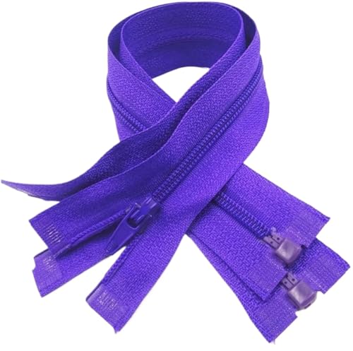 NIRNHYRUR Reißverschlüsse 2 Stück Reißverschlüsse, 5 Stück Reißverschluss, offenes Ende, 20–60 cm, geeignet for den Nähprozess von Kleidungsstücken(Deep Purple,20CM) von NIRNHYRUR