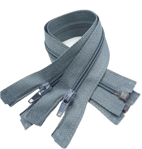 NIRNHYRUR Reißverschlüsse 2 Stück Reißverschlüsse, 5 Stück Reißverschluss, offenes Ende, 20–60 cm, geeignet for den Nähprozess von Kleidungsstücken(Gray,35CM) von NIRNHYRUR