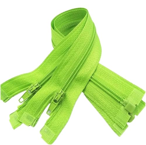 NIRNHYRUR Reißverschlüsse 2 Stück Reißverschlüsse, 5 Stück Reißverschluss, offenes Ende, 20–60 cm, geeignet for den Nähprozess von Kleidungsstücken(Green,40CM) von NIRNHYRUR