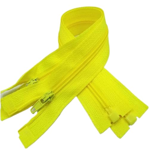 NIRNHYRUR Reißverschlüsse 2 Stück Reißverschlüsse, 5 Stück Reißverschluss, offenes Ende, 20–60 cm, geeignet for den Nähprozess von Kleidungsstücken(Yellow,60CM) von NIRNHYRUR