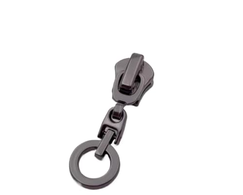 NIRNHYRUR Reißverschlüsse 5 Stück 5# Reißverschlussschieber for Nylon-Reißverschlussband, Stoff, Nähreißverschlüsse, Abzieherkopf, Reißverschlüsse, Zuggriff, Gepäckzubehör for Nylon(Black) von NIRNHYRUR