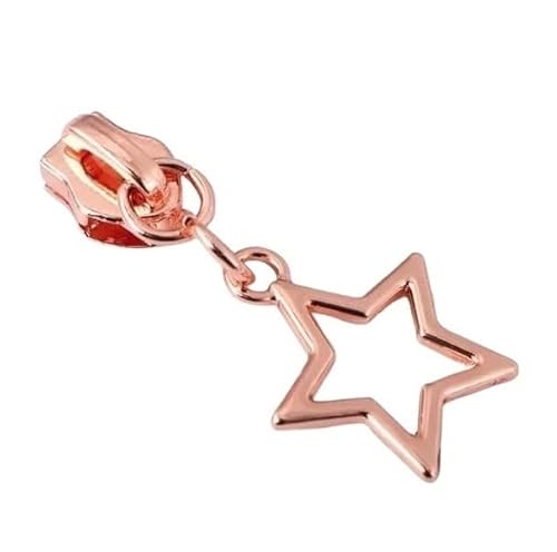 NIRNHYRUR Reißverschlüsse 5 Stück 5# Reißverschlussschieber for Nylon-Reißverschlussband, Stoff, Nähreißverschlüsse, Abzieherkopf, Reißverschlüsse, Zuggriff, Gepäckzubehör for Nylon(Gold) von NIRNHYRUR
