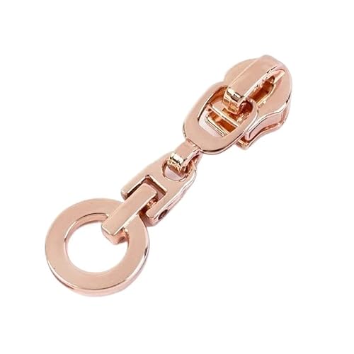 NIRNHYRUR Reißverschlüsse 5 Stück 5# Reißverschlussschieber for Nylon-Reißverschlussband, Stoff, Nähreißverschlüsse, Abzieherkopf, Reißverschlüsse, Zuggriff, Gepäckzubehör for Nylon(Gold) von NIRNHYRUR