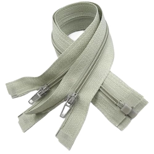 NIRNHYRUR Reißverschlüsse 5 Stück Reißverschluss mit offenem Ende, 20–60 cm, geeignet for den Nähprozess von Kleidungsstücken, offener Reißverschluss(Gray,50CM) von NIRNHYRUR