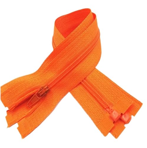 NIRNHYRUR Reißverschlüsse 5 Stück Reißverschluss mit offenem Ende, 20–60 cm, geeignet for den Nähprozess von Kleidungsstücken, offener Reißverschluss(Orange,30CM) von NIRNHYRUR