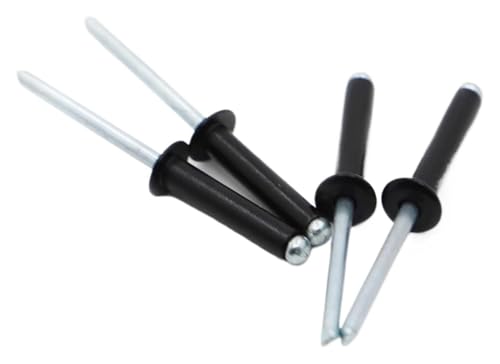 NIRNHYRUR Rvets Schwarze Aluminiumkuppel, runder Kopf, for Öffnen, hohl, for Ziehen, Blindnieten, Dekoration, Nagel, Rebite, selbststopfende Niete(10mm,M2.4 20pcs) von NIRNHYRUR