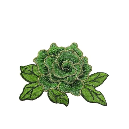 NIRNHYRUR Stickerei-Patches 11 * 8CM 10PCS Kleine Blaue Blume Blüte Stickerei Patch Eisen auf Applikationen Chinesische for Kleidung Nähen Patches for Jeans Jacke(Green) von NIRNHYRUR