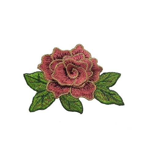 NIRNHYRUR Stickerei-Patches 11 * 8CM 10PCS Kleine Blaue Blume Blüte Stickerei Patch Eisen auf Applikationen Chinesische for Kleidung Nähen Patches for Jeans Jacke(Red) von NIRNHYRUR