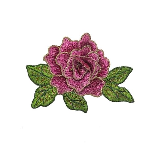 NIRNHYRUR Stickerei-Patches 11 * 8CM 5 STÜCKE Kleine Blaue Blume Blüte Stickerei Patch Eisen auf Applikationen Chinesische for Kleidung Nähen Auf Patches for Jeans Jacke(Red#4) von NIRNHYRUR