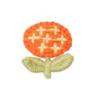 NIRNHYRUR Stickerei-Patches 2 x,4 cm, 30 Stück, kleine gehäkelte Blumen-Patches, Stickerei, Aufnäher, for Aufbügeln, chinesische Applikationen for Kleidung, for Aufnähen for Jeansjacken(Orange) von NIRNHYRUR