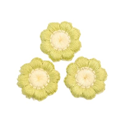NIRNHYRUR Stickerei-Patches 30 STÜCK 2 cm Kleine Sonnenblumen Handgemachte Häkelapplikationen Häkelblumen Patches Stickerei Patch Bügelbild Applikationen for Kleidung(Light Green) von NIRNHYRUR