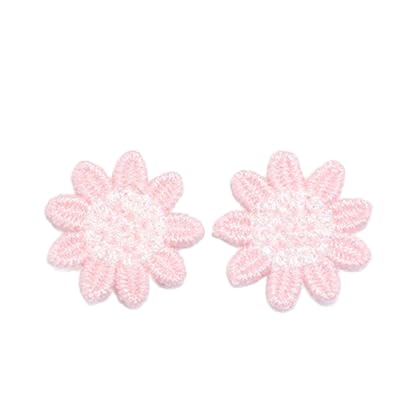 NIRNHYRUR Stickerei-Patches 30 STÜCK 3 cm Daisy Kleine Blumen Handgemachte Häkelapplikationen Häkelblumen Patches Stickerei Patch Bügelbild Applikationen for Kleidung(13#Light Pink 9 Petal) von NIRNHYRUR