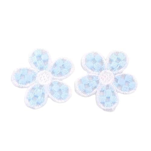 NIRNHYRUR Stickerei-Patches 30 STÜCKE MM Kleine Häkelblumen-Patches Stickerei Patch Aufnäher Aufbügler Chinesisch for Kleidung for Jeansjacke(Blue) von NIRNHYRUR