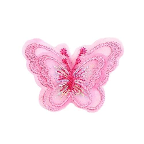 NIRNHYRUR Stickerei-Patches 5 * 4CM 25PCS Schmetterling Kleine Stickerei Patch Eisen auf Applikationen Chinesische for Kleidung Große Nähen Auf Patches for Jeans Jacke(Deep Powder) von NIRNHYRUR