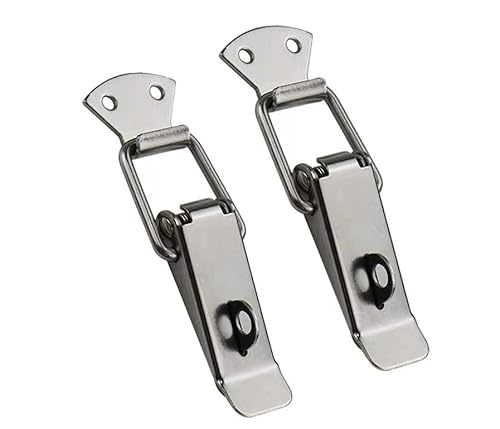 NIRNHYRUR Verriegeln 2 Stück Mini-Federschnallenriegel aus Eisen und Nickel mit Knebelverschluss, for Gepäck, Holzkoffer, Werkzeugkasten.(111mm) von NIRNHYRUR