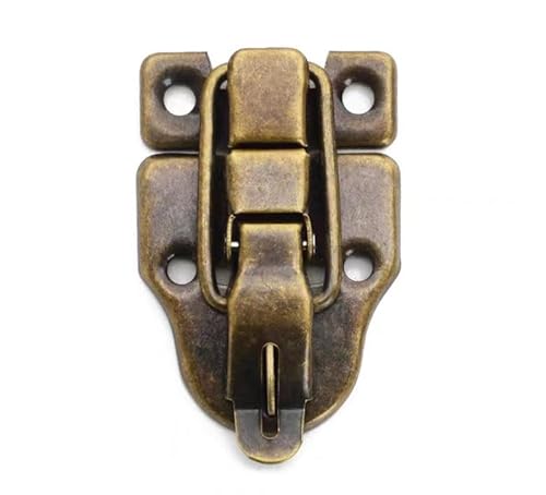 Verriegeln Knebelverschluss, Riegelschloss, Knebelverschluss, Metallschnalle im Retro-Stil for Werkzeugkästen, Schmuck, Entenschnabel-Haspe, Riegelverschluss mit Loch for Vorhängeschloss.(Bronze) von NIRNHYRUR