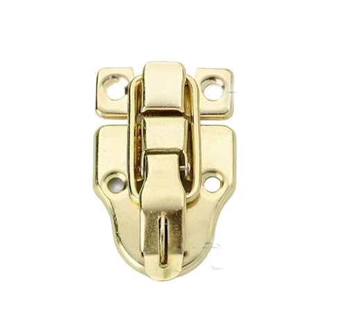 Verriegeln Knebelverschluss, Riegelschloss, Knebelverschluss, Metallschnalle im Retro-Stil for Werkzeugkästen, Schmuck, Entenschnabel-Haspe, Riegelverschluss mit Loch for Vorhängeschloss.(Gold) von NIRNHYRUR