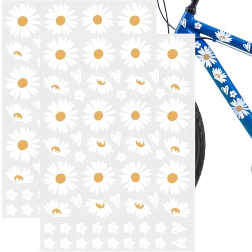 NISENTIA 2 Stück Fahrrad Sticker Gänseblümchen, 29 x 21 cm Aufkleber Blumen Daisy Sticker Fahrrad Wasserfest Fahrradsticker Gänseblümchen Blume Auto Deko für Roller Notebook Laptop NISENTIA 2 Stück Fahrrad Sticker Gänseblümchen, 29 x 21 cm Aufkleber Blumen Daisy Sticker Fahrrad Wasserfest Fahrradsticker Gänseblümchen Blume Auto Deko für Roller Notebook Laptop von NISENTIA