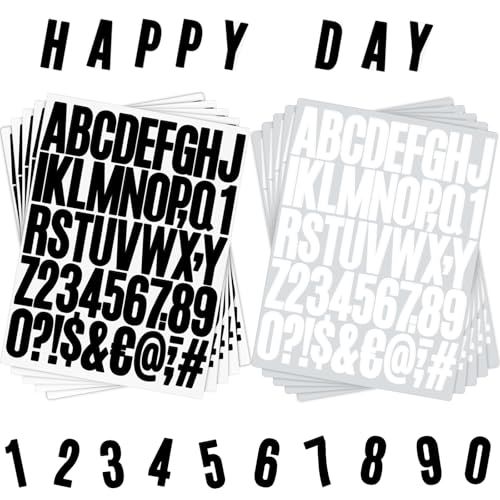 NISENTIA Buchstaben Aufkleber, 400 Stück/8 Blatt Klebebuchstaben 5cm Wetterfest Weiß Schwarz Selbstklebende Buchstaben Vinyl Sticker Zahlen Aufkleben Groß für Postfach,Schilder,Adressnummer,DIY NISENTIA Buchstaben Aufkleber, 400 Stück/8 Blatt Klebebuchstaben 5cm Wetterfest Weiß Schwarz Selbstklebende Buchstaben Vinyl Sticker Zahlen Aufkleben Groß für Postfach,Schilder,Adressnummer,DIY von NISENTIA