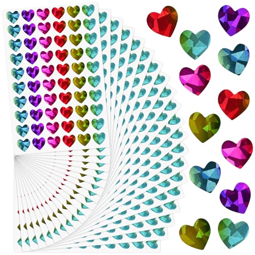 NISENTIA Glitzer Herz Sticker, 1200 Stück Selbstklebende Bunte Glitzer Aufkleber Herzen, Aufkleber Herz Klein für Hochzeit Gästebuch Geschenkbeutel DIY Handwerk Scrapbooking Dekoration Valentinstag NISENTIA Glitzer Herz Sticker, 1200 Stück Selbstklebende Bunte Glitzer Aufkleber Herzen, Aufkleber Herz Klein für Hochzeit Gästebuch Geschenkbeutel DIY Handwerk Scrapbooking Dekoration Valentinstag von NISENTIA