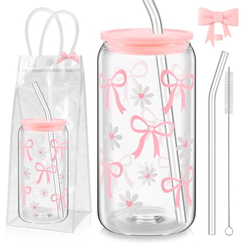NISHZHU Eiskaffeetasse Schleifentasse 473.6 g mit Deckel und Strohhalm, elegantes Geschenk für beste Freundin, dekoratives Schleifen-Design, vielseitiges Trinken NISHZHU Eiskaffeetasse Schleifentasse 473.6 g mit Deckel und Strohhalm, elegantes Geschenk für beste Freundin, dekoratives Schleifen-Design, vielseitiges Trinken von NISHZHU
