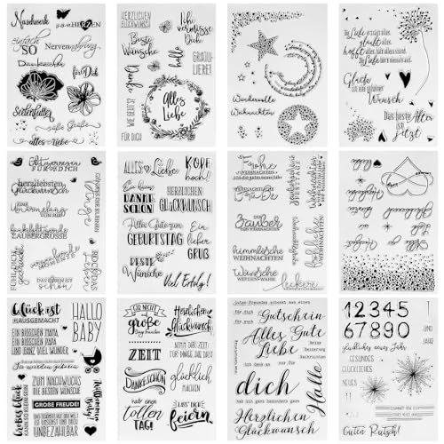 NISHZHU Silikonstempel Set, 12 Stempel Sprüche,Enthält Eine Vielzahl Von Mustern Silikon Stempelset,Silikon Stempel,Geeignet füR Diy Hochzeitseinladung Tagebuch Clear Stamp NISHZHU Silikonstempel Set, 12 Stempel Sprüche,Enthält Eine Vielzahl Von Mustern Silikon Stempelset,Silikon Stempel,Geeignet füR Diy Hochzeitseinladung Tagebuch Clear Stamp von NISHZHU