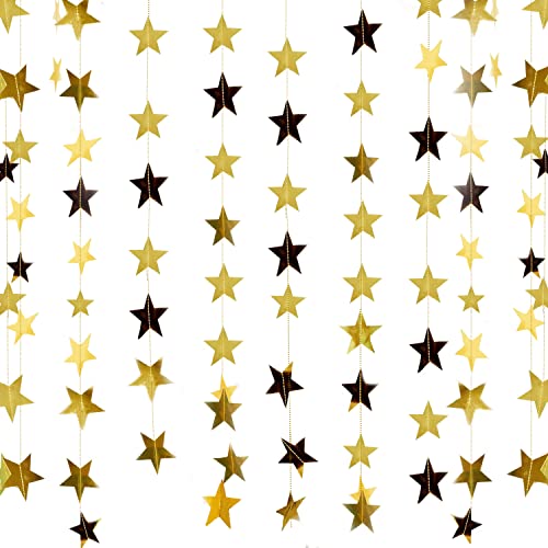 NITAIUN 65 Fuß Stern Papier Girlande Deko, Papiergirlande mit goldenem Reflective, Hängend Sterngirlande, Dekorationen für Geburtstag Festival Kindergeburtstag Hochzeit Weihnachten Party, 20M (Gold) NITAIUN 65 Fuß Stern Papier Girlande Deko, Papiergirlande mit goldenem Reflective, Hängend Sterngirlande, Dekorationen für Geburtstag Festival Kindergeburtstag Hochzeit Weihnachten Party, 20M (Gold) von NITAIUN