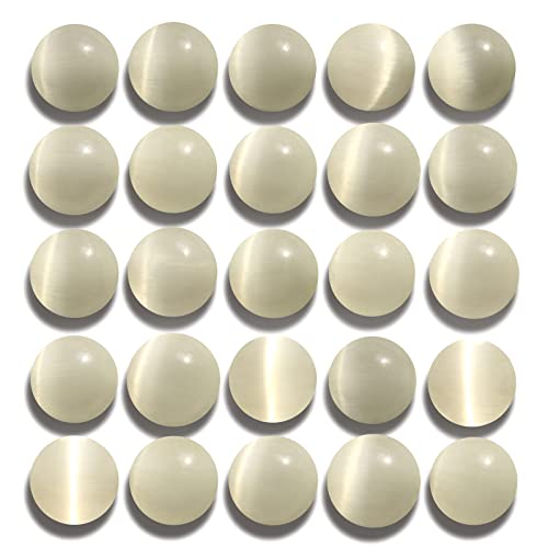 NITOPUPU 100 Stück 6 mm natürliche glatte weiße Katzenaugen-Perlen runde lose Edelsteinperlen für Schmuckherstellung mit Kristall-Stretchschnur NITOPUPU 100 Stück 6 mm natürliche glatte weiße Katzenaugen-Perlen runde lose Edelsteinperlen für Schmuckherstellung mit Kristall-Stretchschnur von NITOPUPU