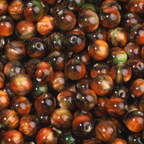 NITOPUPU 100 Stück 8 mm braune Harz-Tigeraugen-Edelsteinperlen für Schmuckherstellung und DIY-Schmuckhandwerk NITOPUPU 100 Stück 8 mm braune Harz-Tigeraugen-Edelsteinperlen für Schmuckherstellung und DIY-Schmuckhandwerk von NITOPUPU