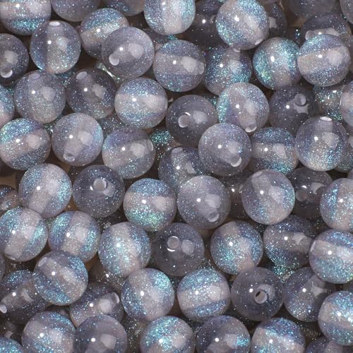 NITOPUPU 100 Stück 8 mm graue Harzperlen zum Basteln für DIY-Projekte, Basteln, Dekoration, Halsketten, Armbänder, Ohrringe NITOPUPU 100 Stück 8 mm graue Harzperlen zum Basteln für DIY-Projekte, Basteln, Dekoration, Halsketten, Armbänder, Ohrringe von NITOPUPU