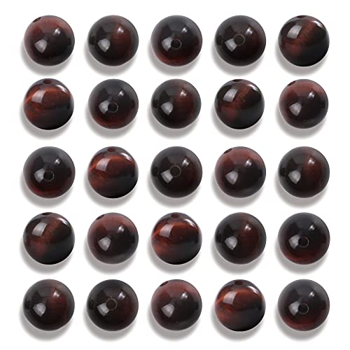 NITOPUPU 100 Stück 8 mm natürliche, glatte rote Tigeraugen-Edelsteinperlen, runde lose Steinperlen für Schmuckherstellung, mit Kristall-Stretchschnur NITOPUPU 100 Stück 8 mm natürliche, glatte rote Tigeraugen-Edelsteinperlen, runde lose Steinperlen für Schmuckherstellung, mit Kristall-Stretchschnur von NITOPUPU