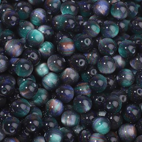 NITOPUPU 100 Stück 8 mm tiefblaue Harz-Tigeraugen-Edelsteinperlen für Schmuckherstellung und DIY-Schmuckhandwerk NITOPUPU 100 Stück 8 mm tiefblaue Harz-Tigeraugen-Edelsteinperlen für Schmuckherstellung und DIY-Schmuckhandwerk von NITOPUPU