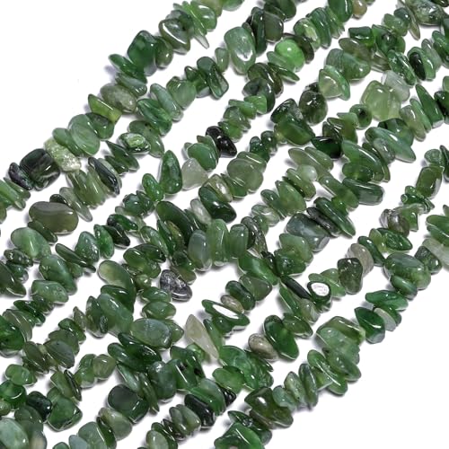 NITOPUPU 76,2 cm große natürliche Jadeit-Steinperlen, 5–8 mm, ca. 230 Stück, unregelmäßig gebohrte, tiefgrüne Perlen für Armbänder, Schmuckherstellung, Zubehör für Erwachsene, Bastelarbeiten. von NITOPUPU