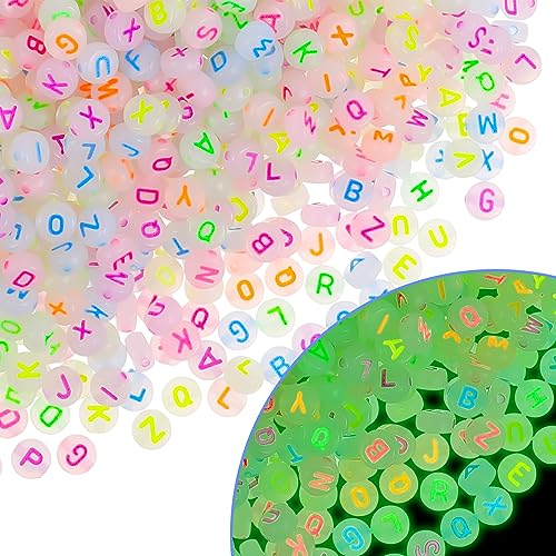 NITOPUPU Acrylperlen für Freundschaftsarmbänder und Bastelarbeiten, leuchtet im Dunkeln, 4 x 7 mm, rund, 1000 Stück NITOPUPU Acrylperlen für Freundschaftsarmbänder und Bastelarbeiten, leuchtet im Dunkeln, 4 x 7 mm, rund, 1000 Stück von NITOPUPU
