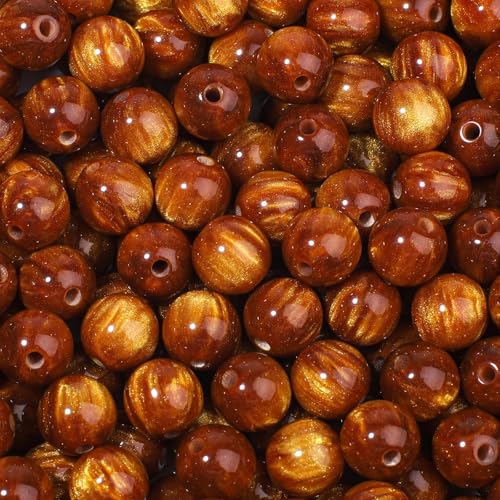 NITOPUPU Tigeraugen-Edelsteinperlen aus Kunstharz, 8 mm, Kaffeefarben, für Schmuckherstellung, Basteln und DIY-Schmuckhandwerk, 100 Stück von NITOPUPU