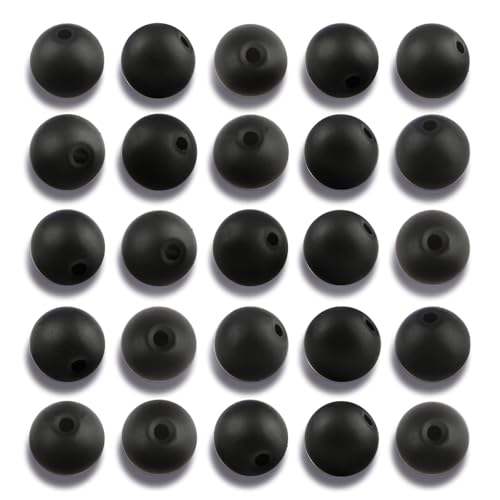 Nitopupu Onyx-Achat-Steinperlen zur Schmuckherstellung, 6 mm, mattschwarz, natürliche runde lose Edelsteinperlen für Halsketten, Armbänder, Basteln für Erwachsene, mit Kristall-Stretchkordel, 100 von NITOPUPU