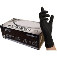 NITRAS® unisex Einmalhandschuhe BLACK WAVE schwarz Größe M 100 St. von NITRAS®