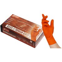 NITRAS® unisex Einmalhandschuhe TOUGH GRIP N orange Größe M 50 St. von NITRAS®